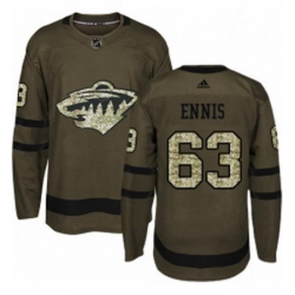 Youth Adidas Minnesota Wild 63 Tyler Ennis Premier Green Salute to Service NHL Jersey