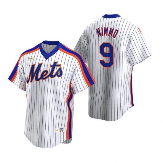 Mens Nike NeW York Mets 9 Brandon Nimmo White CooperstoWn Collection Home Stitched Baseball Jersey