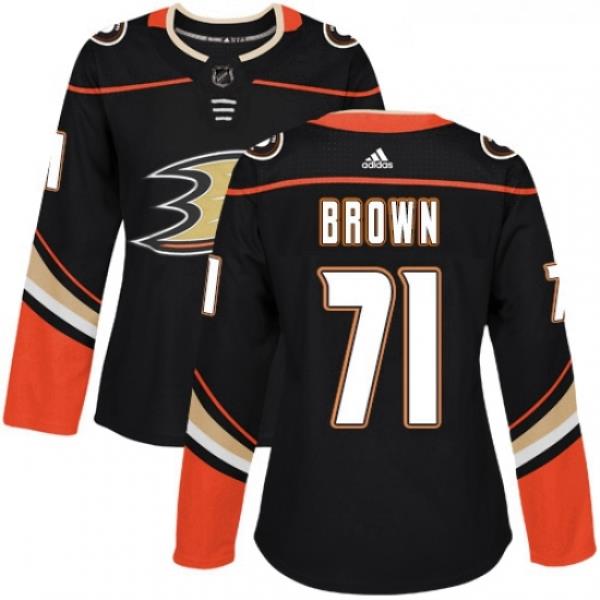 Womens Adidas Anaheim Ducks 71 JT Brown Authentic Purple Fights Cancer Practice NHL Jersey