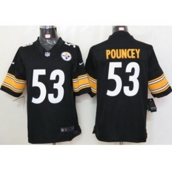 Nike Pittsburgh Steelers 53 Maurkice Pouncey black Limited NFL Jerse