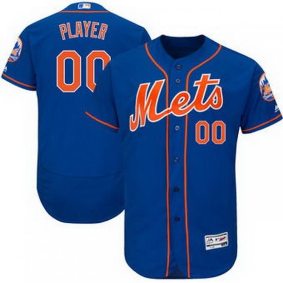 Men Women Youth All Size Flex Base New York Mets Majestic Royal 2017 Alternate Authentic Collection Custom Jersey Blue