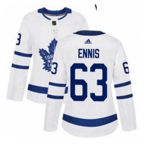 Womens Adidas Toronto Maple Leafs 63 Tyler Ennis Authentic White Away NHL Jersey