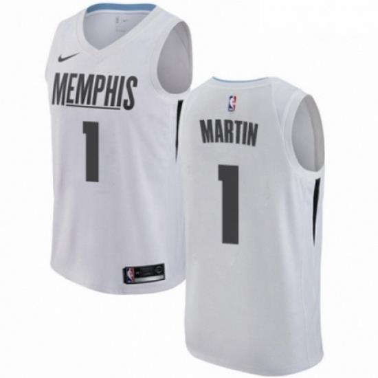 Mens Nike Memphis Grizzlies 1 Jarell Martin Authentic White NBA Jersey City Edition