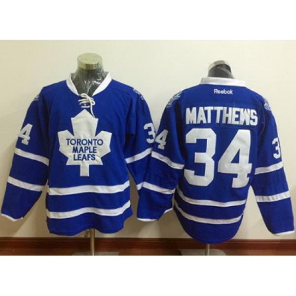 Maple Leafs #34 Auston Matthews Blue Home Stitched NHL Jersey