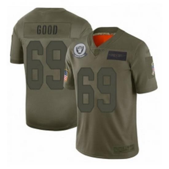 Men Oakland Raiders 69 Denzelle Good Limited Camo 2019 Salute to Service Football Jersey