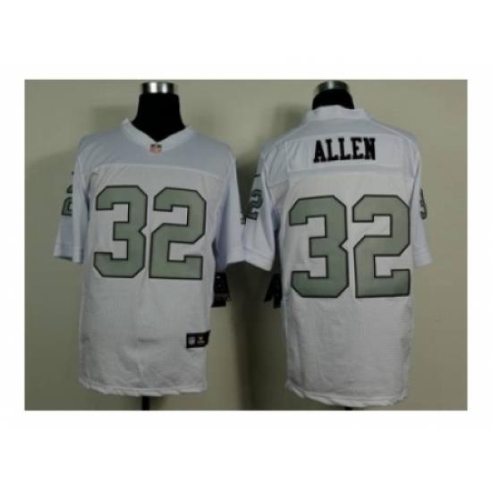 Nike Oakland Raiders 32 Marcus Allen White Elite silver number NFL Jersey