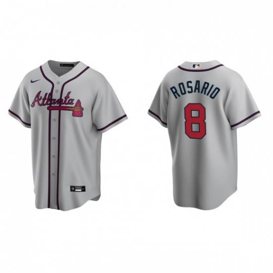 Men Nike Atlanta Braves 8 Eddie Rosario Gray Alternate Stitched Baseball Jersey
