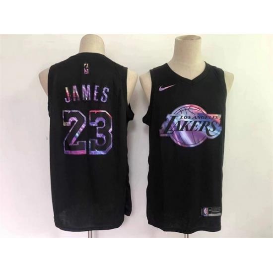 Men Los Angeles Lakers 23 LeBron James Black Stitched Basketball Jersey