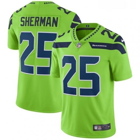 Youth Nike Seattle SeahaWks 25 Richard Sherman Elite Green Rush Vapor Untouchable NFL Jersey