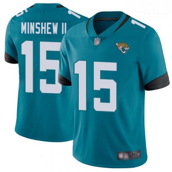 Jaguars 15 Gardner Minshew II Teal Green Alternate Men Stitched Football Vapor Untouchable Limited Jersey
