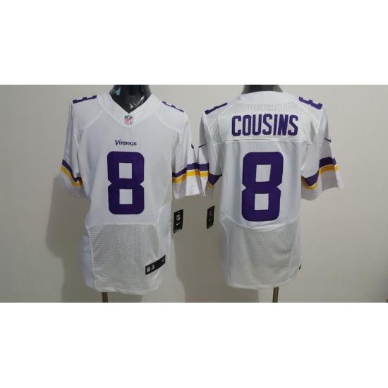 Nike Vikings #8 Sam Bradford White Mens Stitched NFL Elite Jersey