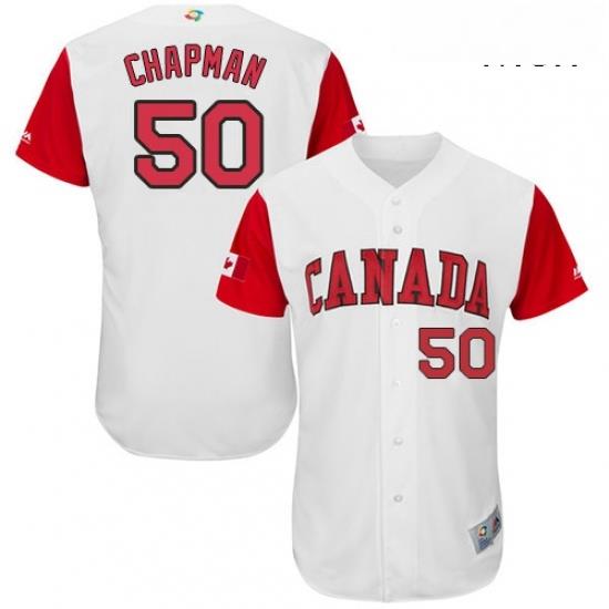 Mens Canada Baseball Majestic 50 Kevin Chapman White 2017 World Baseball Classic Authentic Team Jersey
