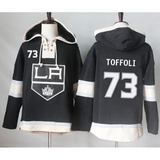 Men Los Angeles Kings 73 Tyler Toffoli Black Sawyer Hooded Sweatshirt Stitched NHL Jersey