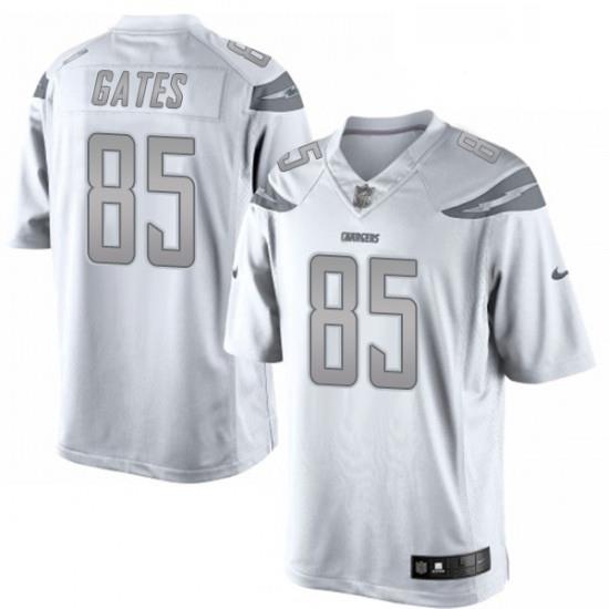 Men Nike Los Angeles Chargers 85 Antonio Gates Limited White Platinum NFL Jersey