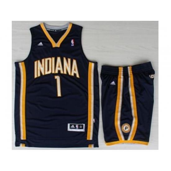 Indiana Pacers 1 Lance Stephenson Blue Revolution 30 Swingman NBA Jersey Short Suit