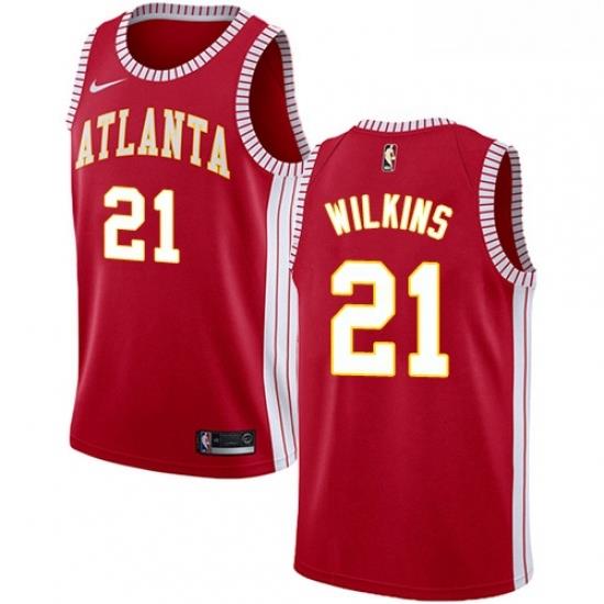 Youth Nike Atlanta Hawks 21 Dominique Wilkins Authentic Red NBA Jersey Statement Edition