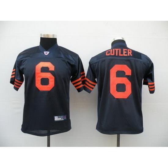 Bears #6 Jay Cutler Blue Orange 1940s Throwback Stitched Youth NFL Jersey