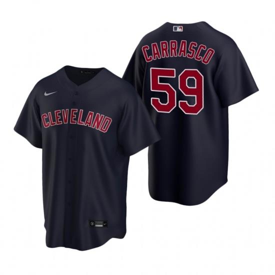 Mens Nike Cleveland Indians 59 Carlos Carrasco Navy Alternate Stitched Baseball Jersey