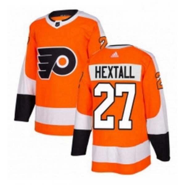 Mens Adidas Philadelphia Flyers 27 Ron Hextall Premier Orange Home NHL Jersey