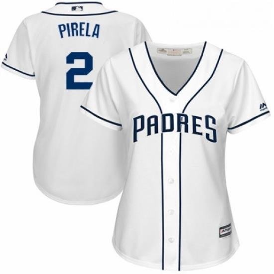 Womens Majestic San Diego Padres 2 Jose Pirela Replica White Home Cool Base MLB Jersey