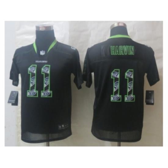 Youth Nike Seattle SeahaWks #11 Harvin Black Jerseys(Lights Out Stitched)