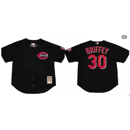 Men Cincinnati Reds 30 Ken Griffey Black Alternate Cool Base MLB Jersey