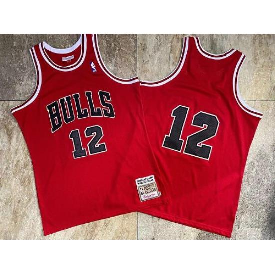 Men Chicago Bulls 12 Michael Jordan Red 1990 Hardwood Classics Jersey