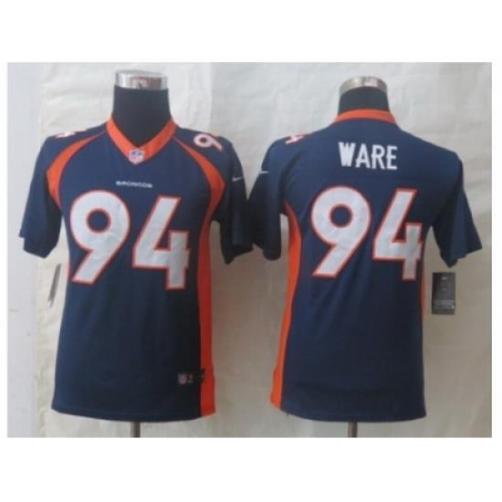 Nike Youth Denver Broncos #94 Ware Blue Jerseys