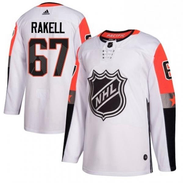 Mens Adidas Anaheim Ducks 67 Rickard Rakell Authentic White 2018 All Star Pacific Division NHL Jersey
