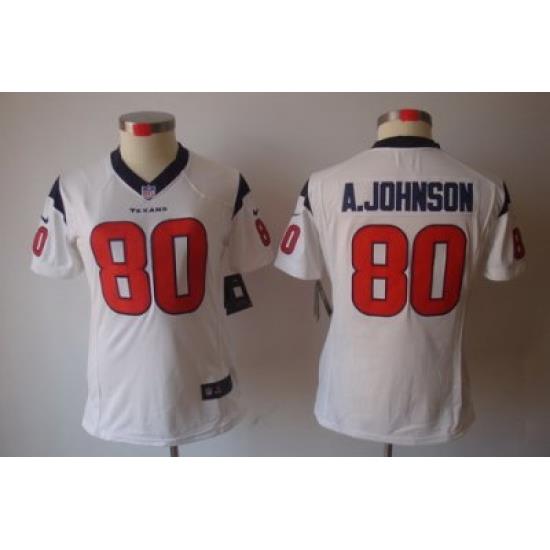 Women Nike Houston Texans #80 A.johnson White [Women's NIKE LIMITED Jersey]
