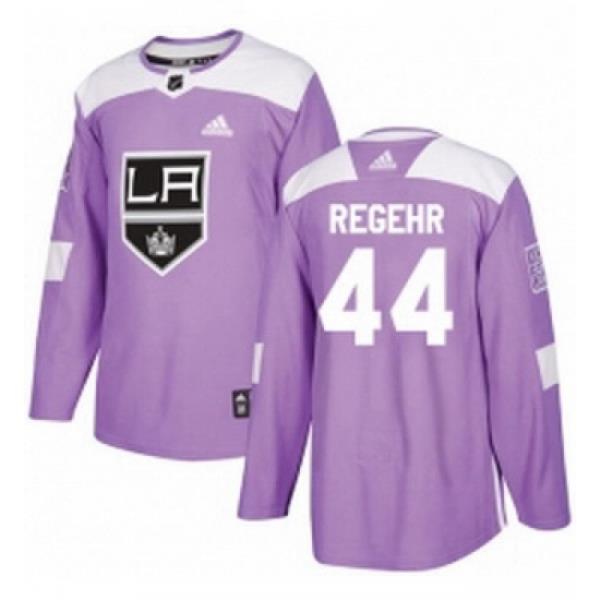 Youth Adidas Los Angeles Kings 44 Robyn Regehr Authentic Purple Fights Cancer Practice NHL Jersey