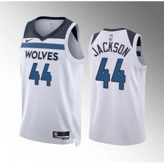 Men Minnesota Timberwolves 44 Justin Jackson White Association Edition Stitched Jersey