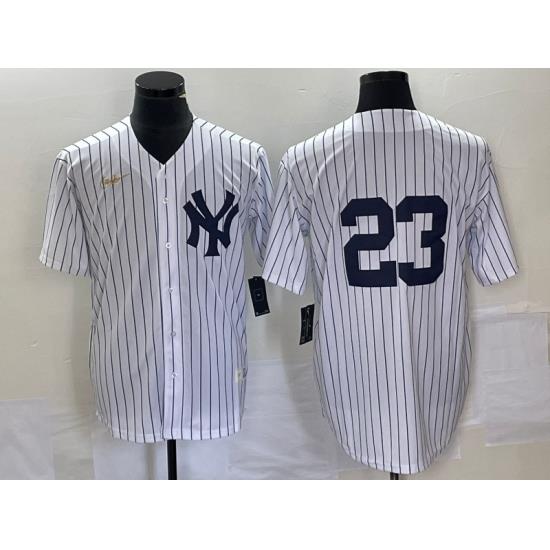Men NeW York Yankees 23 Don Mattingly White Cool Base Stitched Baseball Jersey