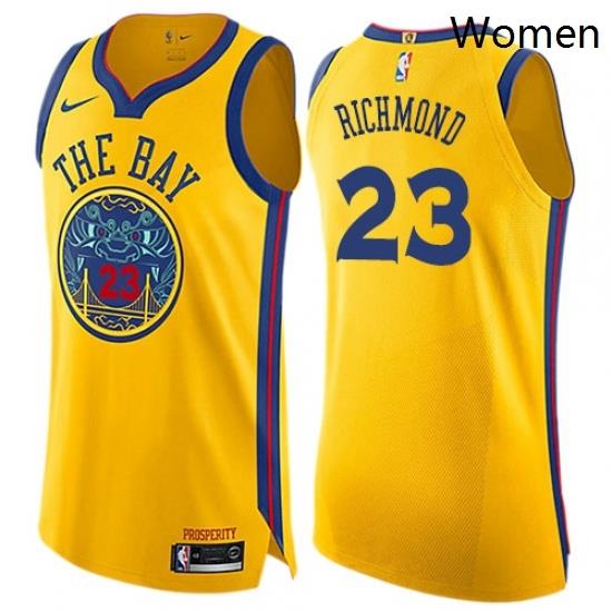 Womens Nike Golden State Warriors 23 Mitch Richmond Swingman Gold NBA Jersey City Edition