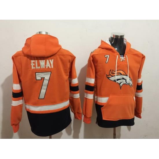 Men Nike Denver Broncos John Elway 7 NFL Winter Thick Hoodie
