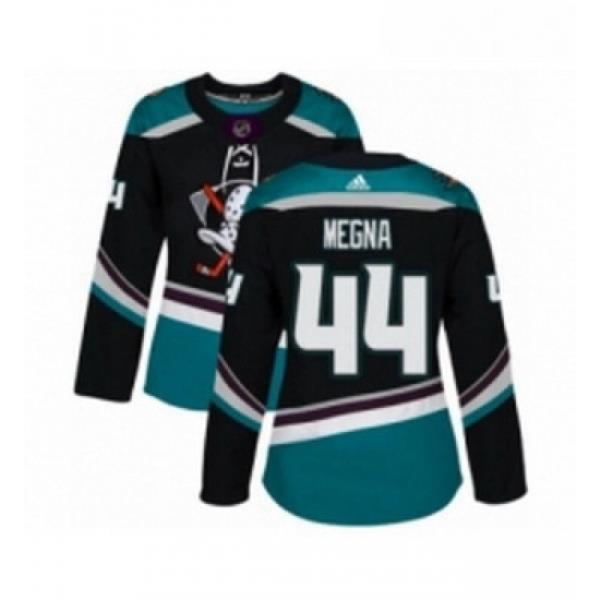 Womens Adidas Anaheim Ducks 44 Jaycob Megna Premier Black Teal Alternate NHL Jersey