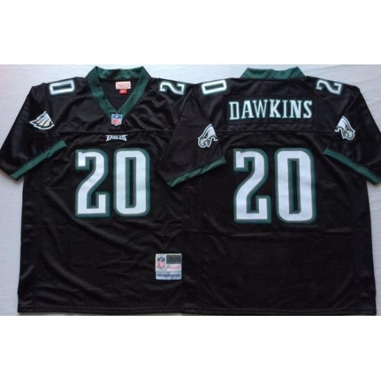 Men Philadelphia Eagles 20 Brian Dawkins Black M&N Throwback Jersey