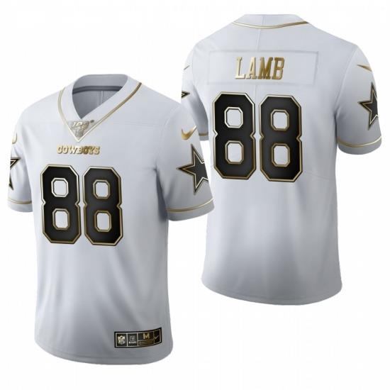 Youth Cowboys 88 Ceedee Lamb White Gold 100th Season Vapor Untouchable Limited Jersey