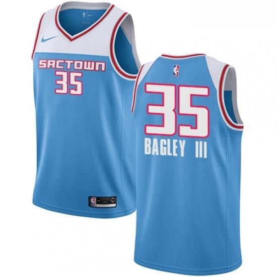Womens Nike Sacramento Kings 35 Marvin Bagley III Swingman Blue NBA Jersey 2018 19 City Edition