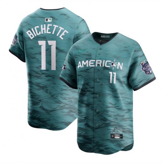 Men Toronto Blue Jays 11 Bo Bichette Teal 2023 All Star Cool Base Stitched Jersey