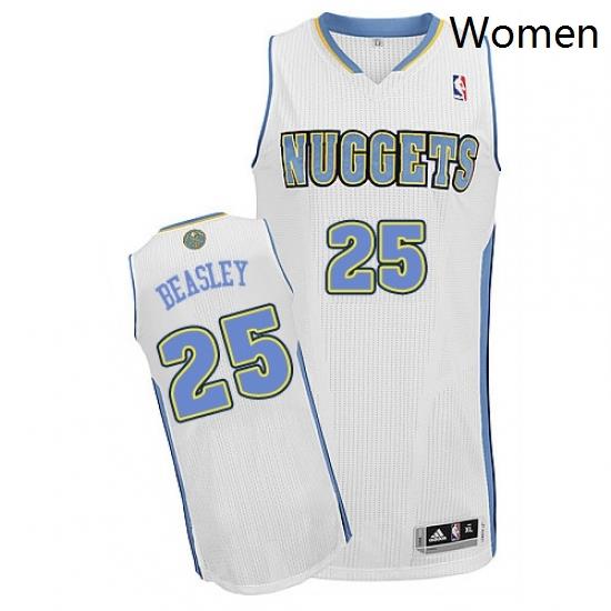 Womens Adidas Denver Nuggets 25 Malik Beasley Authentic White Home NBA Jersey