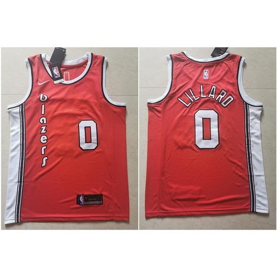 Blazers 0 Damian Lillard Red Nike Swingman Jersey