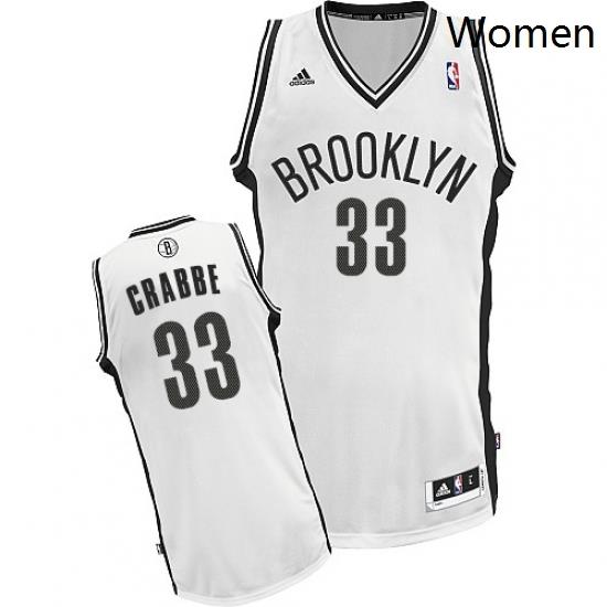 Womens Adidas Brooklyn Nets 33 Allen Crabbe Swingman White Home NBA Jersey