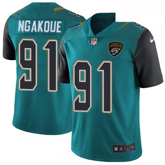 Men Nike Jacksonville Jaguars 91 Yannick Ngakoue Teal Green Team Color Vapor Untouchable Limited Player NFL Jersey