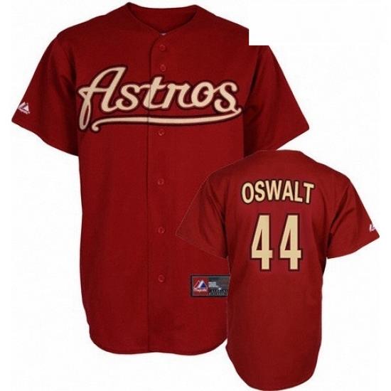 Mens Mitchell and Ness Houston Astros 44 Roy OsWalt Authentic Red ThroWback MLB Jersey