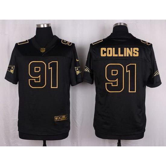 Nike Patriots #91 Jamie Collins Black Mens Stitched NFL Elite Pro Line Gold Collection Jer