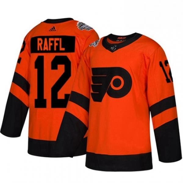 Mens Adidas Philadelphia Flyers 12 Michael Raffl Orange Authentic 2019 Stadium Series Stitched NHL Jersey