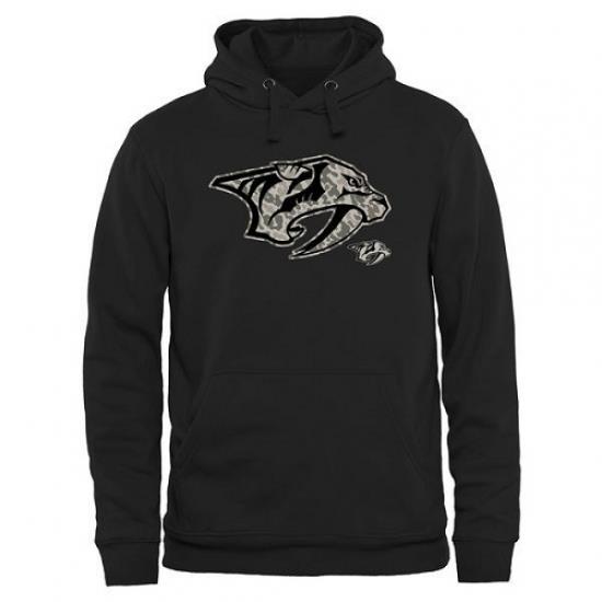 NHL Mens Nashville Predators Black Rink Warrior Pullover Hoodie