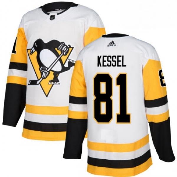 Youth Adidas Pittsburgh Penguins 81 Phil Kessel Authentic White Away NHL Jersey