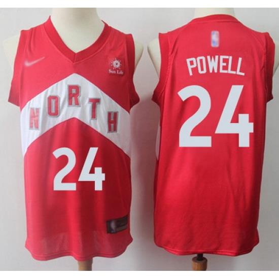 Raptors  2324 Norman Powell Red Basketball Swingman Earned Edition Jersey